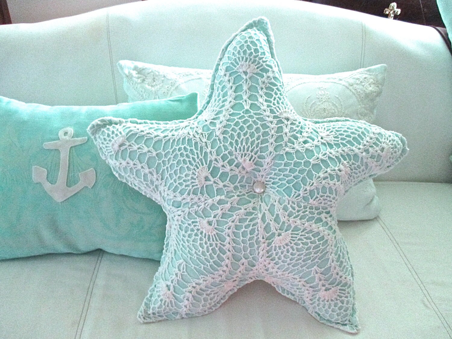 Reserved for Patty. Nautical Starfish Pillow by searchnrescue2