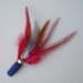 Catnip Cat Toy Dark Blue and Claret Feather Flier