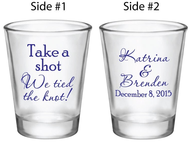 96 Wedding Favors Personalized 1.5oz Glass Shot Glasses Take a