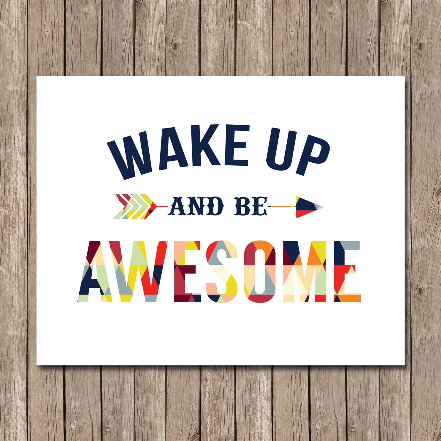 Printable Wake Up and be Awesome Quote / Instant Download