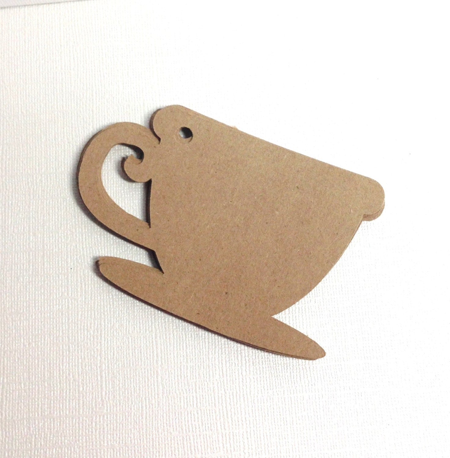 Coffee Cup Tea Cup Die Cut Gift Tags 12 Kraft Paper Coffee