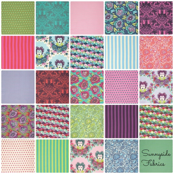 Tula Pink Elizabeth 5 inch Squares Charm Pack by SunnysideFabrics