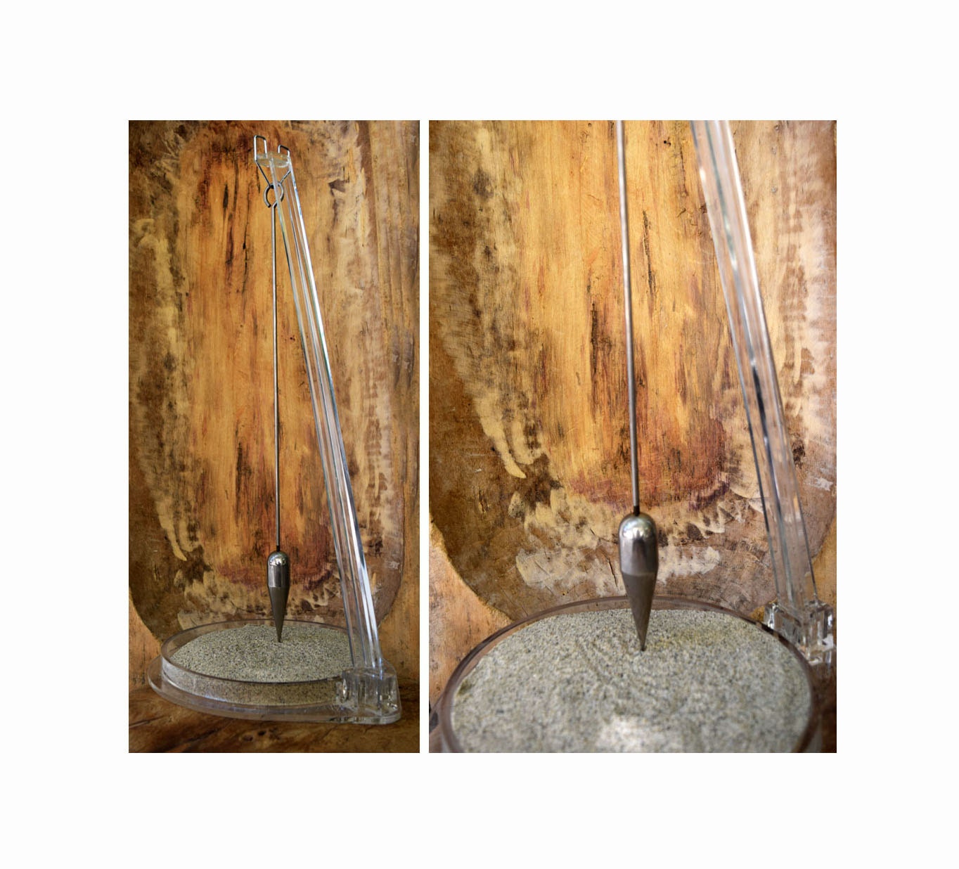 Large Vintage Mid Century Sand Pendulum Acrylic by alchemievintage