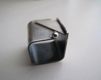 Silver Square wide band ring ,wide band modern, simple, CIJ