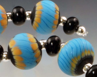 FRISKEY handmade Lampwork Glass Beads, Tie Dye set