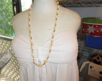 Authentic Antique MOP Mother Of Pearl With Antique Glass Beads Necklace