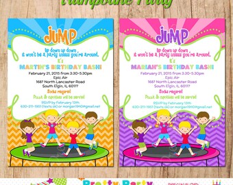 TRAMPOLINE PARTY invitation - You Print