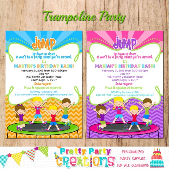 TRAMPOLINE PARTY invitation You Print