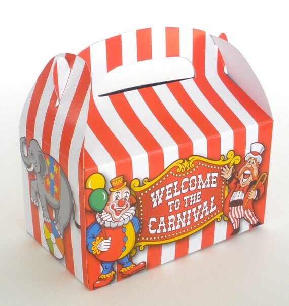 Items similar to Circus Treat Boxes / Favor Boxes / 12 Count / Circus ...