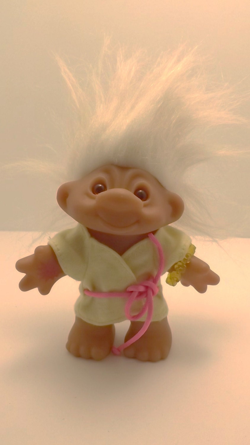 White hair Troll doll with star on hand TT by LaVintageByMissPJ55