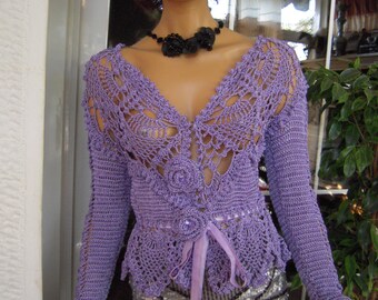 SOLD jacket top lilac silk romantic spring summer wedding afternoon tea at the Ritz top designer fashion ready to ship by golden yarn