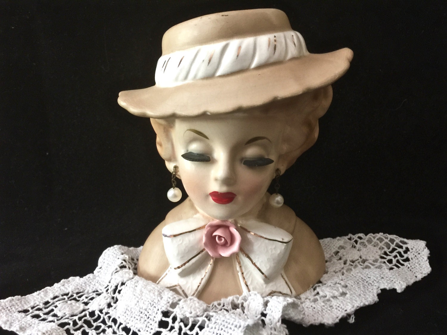 Vintage Inarco 1963 Lady Head Vase Head Vases Planters