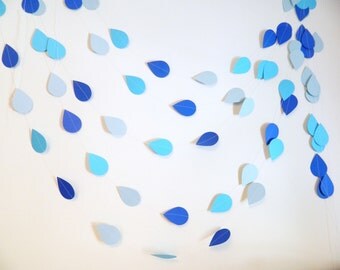 Baby Sprinkle Decorations , Paper raindrops , Rain drop garland , Nursery decor , Sprinkle Shower , your color choices