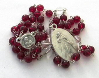 Divine Mercy Catholic Prayer Chaplet St Faustina Handmade Devotional