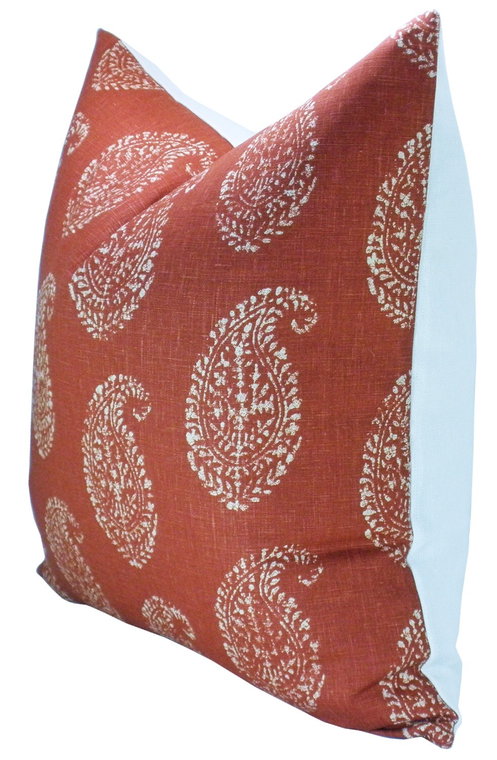 Kashmir Paisley pillow cover in Tea/Red