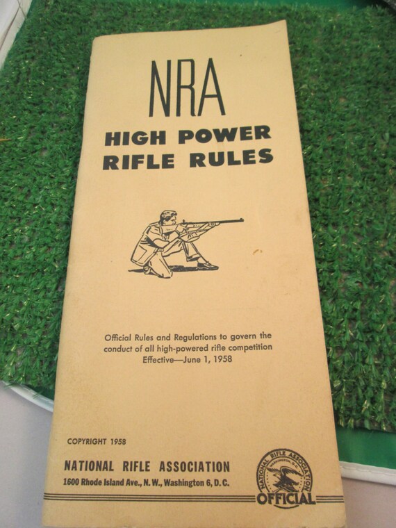 Items similar to Vintage 1958 NRA High Power Rifle Rules Booklet