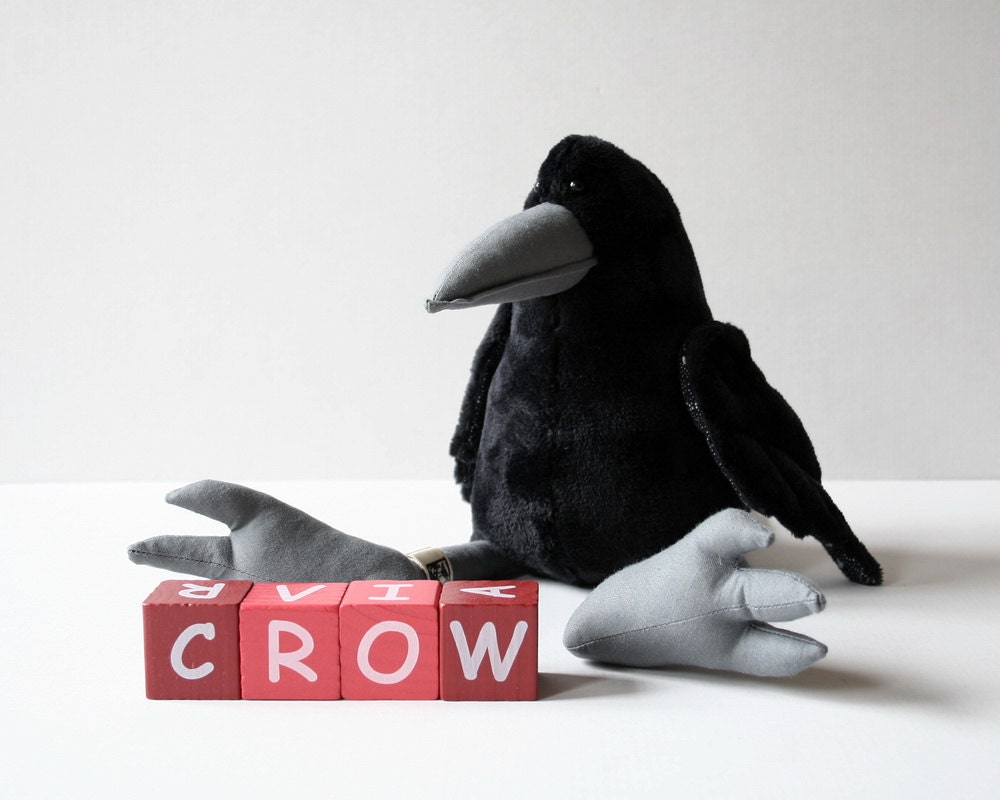 stuffed black crow