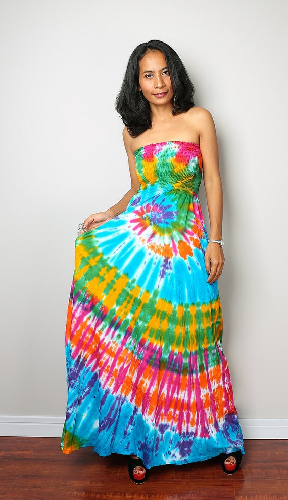 tie dye boho dress