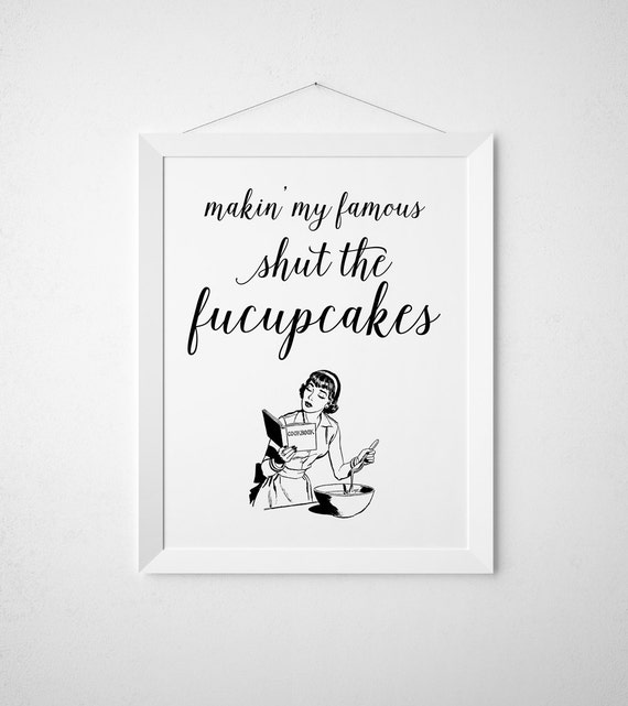 funny kitchen printable print wall decor retro funny quote