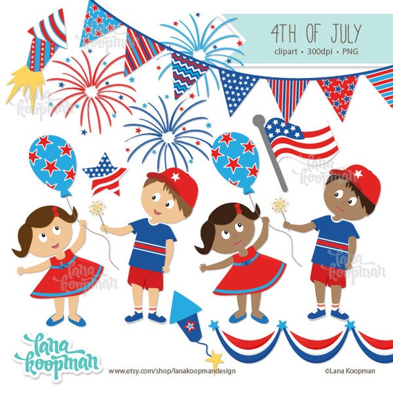 Items similar to 4th of July Clip Art, Clipart 4th of July, USA clipart ...