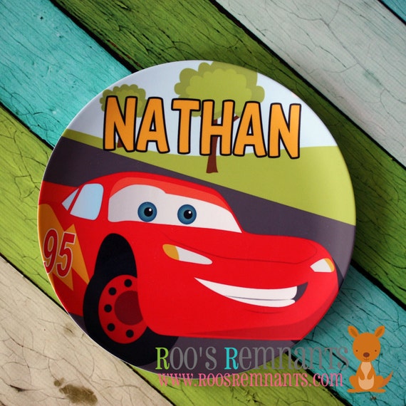 Personalized Lightning McQueen Inspired Plate by RoosRemnants