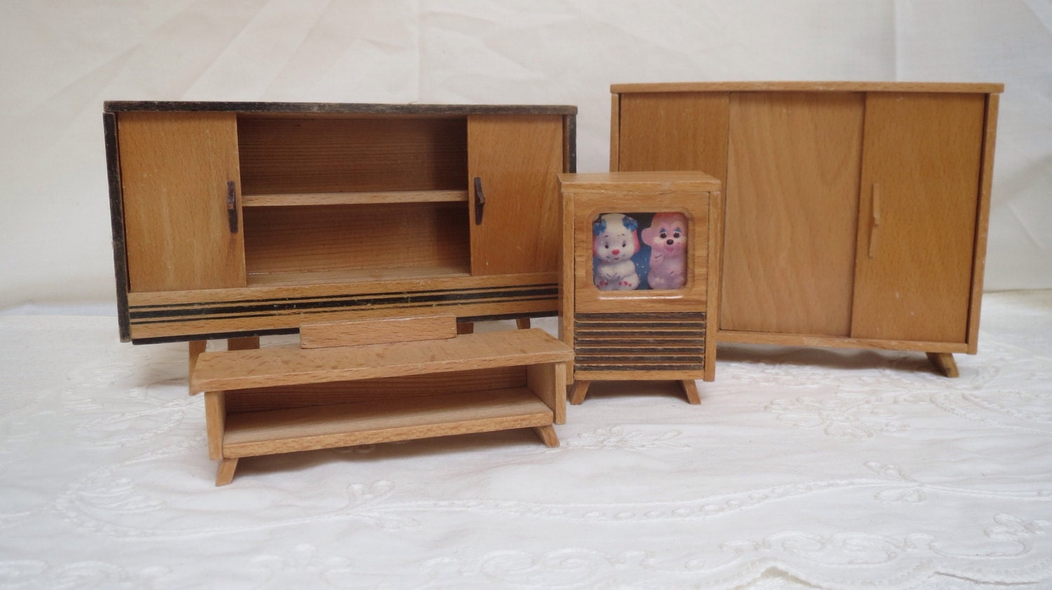 Vintage wooden dollhouse furniture Haute Juice