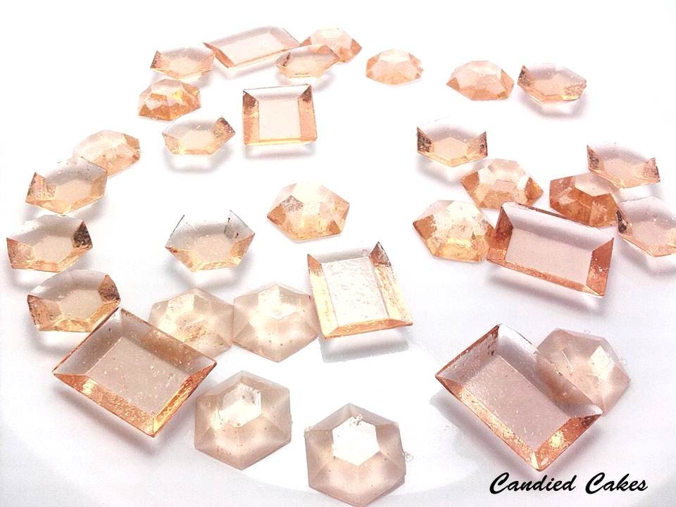 250 300 PEACH EDIBLE SUGAR Jewels Featured In By Can DCakes