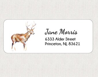 Christmas Return Address Labels - Stickers - Deer - Personalized - Christmas Labels - Holidays - Animal - Whimsical