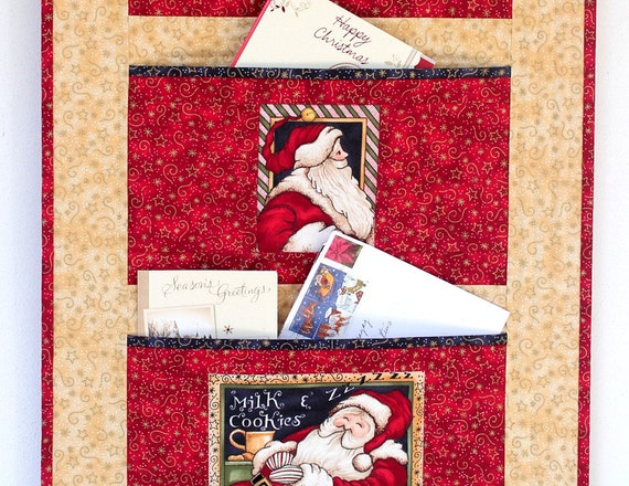 Christmas Card Holder, Quilted Wall Hanging, Letter Organizer ...