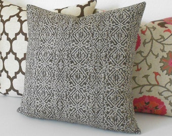 Both sides, Brown ikat decorative pillow cover