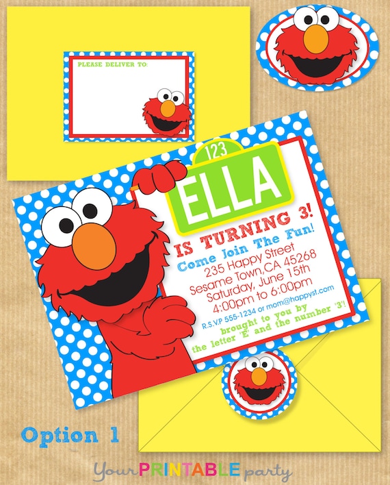 Elmo Invitations Personalized 3