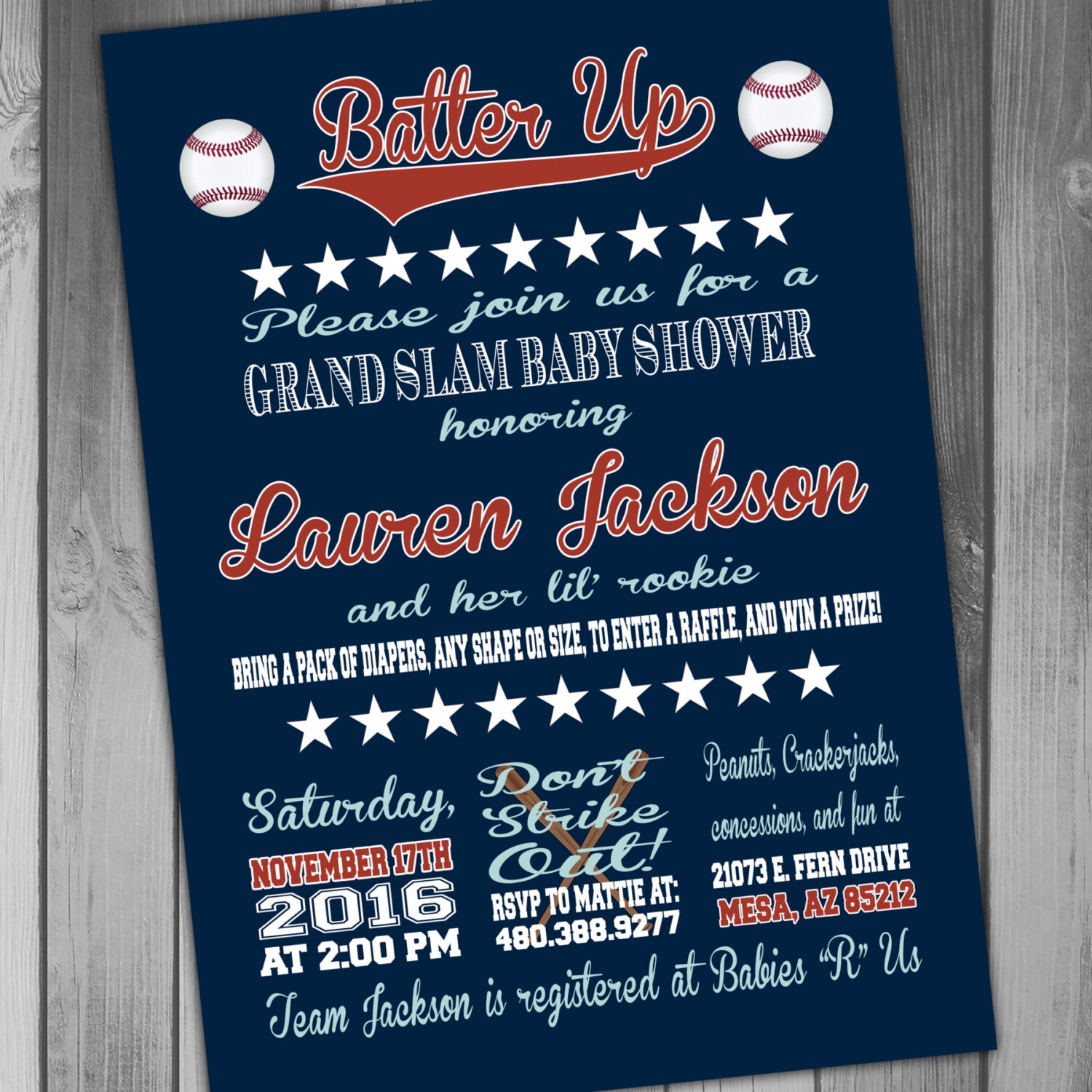 Baseball Baby Shower Invitation Printable Baby Shower Couples