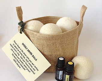 Dryer Balls, Wool Dryer Balls, Felted Wool, Eco-Friendly, natural laundry alternative, set of 6, White