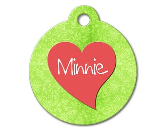 Cute Dog Tag - Heartiful - Personalized Pet Tags, Custom Pet Tags, Dog ID Tags, Cat ID Tags, Dog Tags for Dogs, Stainless Steel ID Tag
