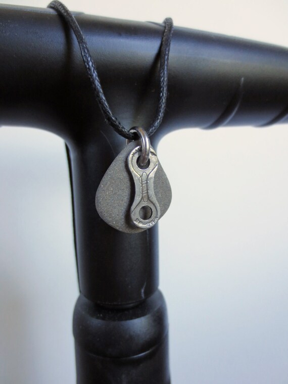 Stone Necklace Bicycle Jewelry Recycled by Winterwomandesigns