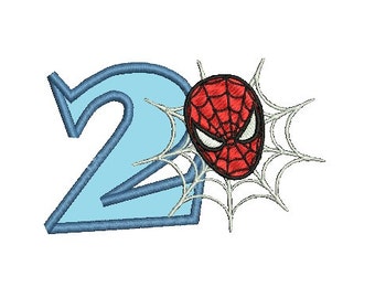 Applique Spiderman Embroidery Design, Applique Number (240) Instant Download