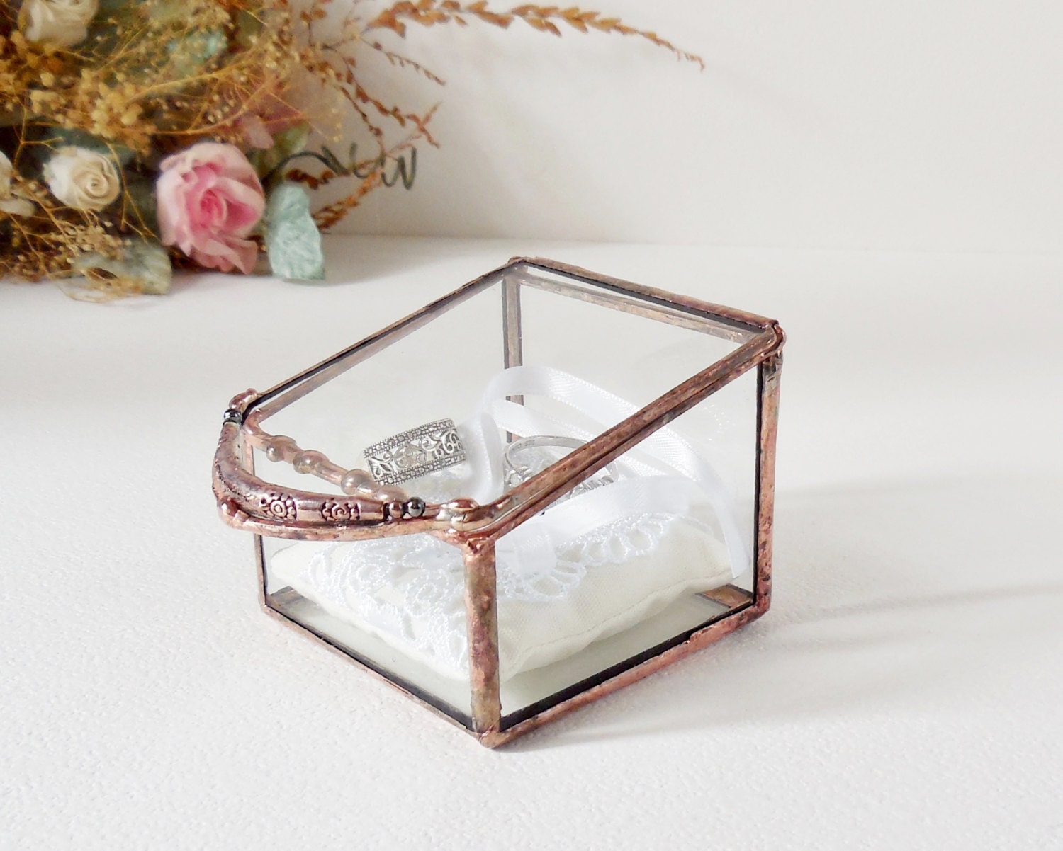 Glass Box Wedding Ring Box Clear Glass Ring Bearer