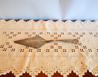 Vintage Silver Cake Server and Cutter Engraved Dessert Server Wedding Cake Server Silverplated
