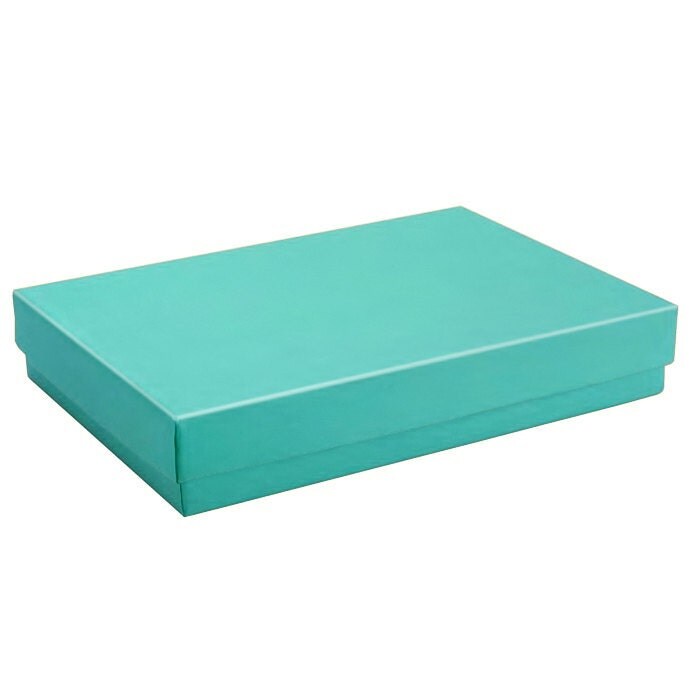 100 Glossy Light Teal Cotton Filled Jewelry Boxes 7 by wrapworks