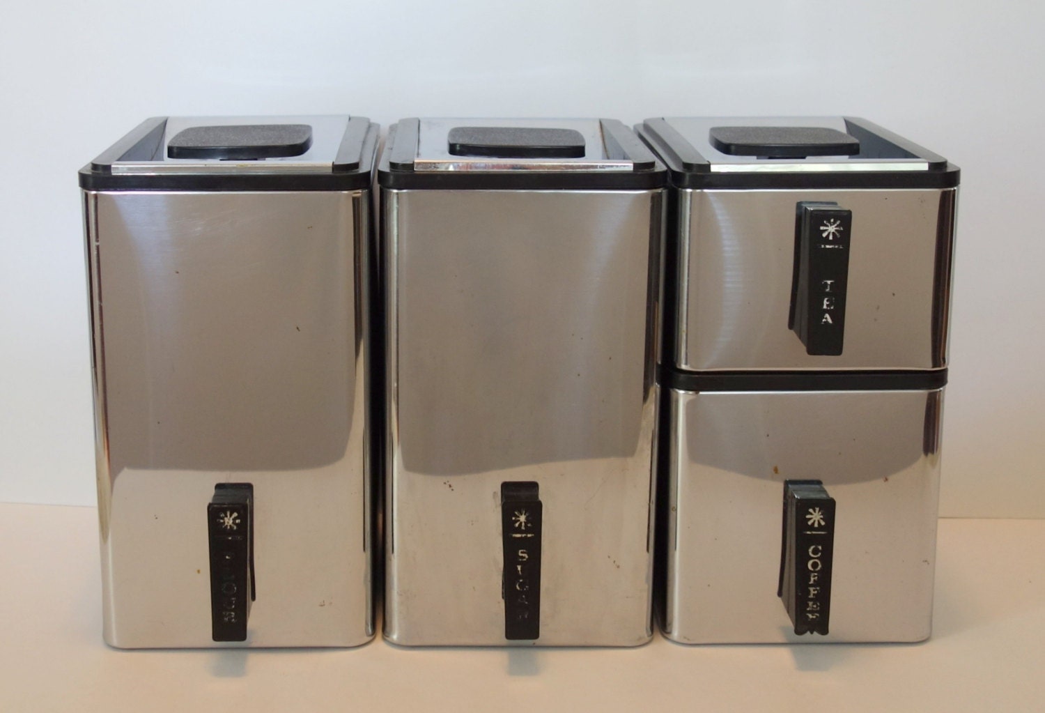 Mid Century Modern Stainless Kromex Canister Set by BeeHavenHome