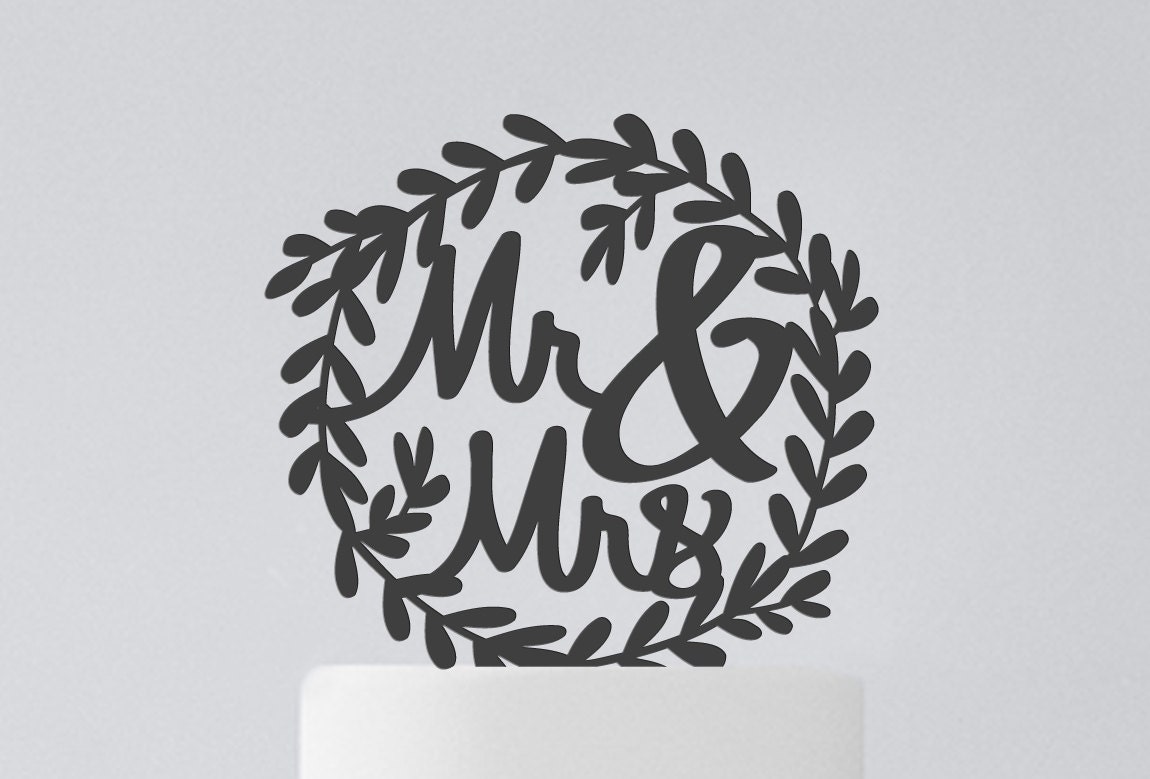 Download Mr and Mrs SVG Cutting File + JPG and EPS, Wedding Cake Topper from HoorayPaper on Etsy Studio
