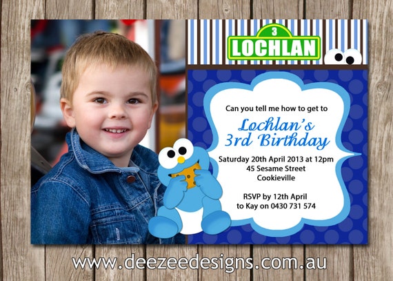Cookie Monster Birthday Invitations - You Print Il_570xn