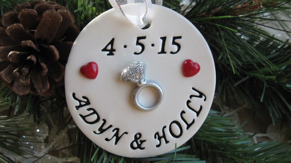 Personalized engagement ring ornament