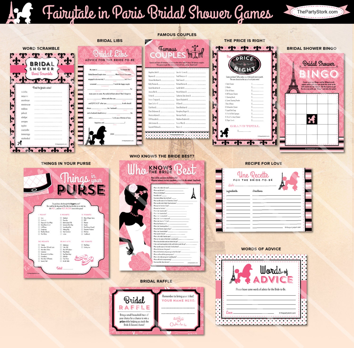 shower games bridal paris themed Paris Games Shower Printable Paris Shower Bridal Bridal