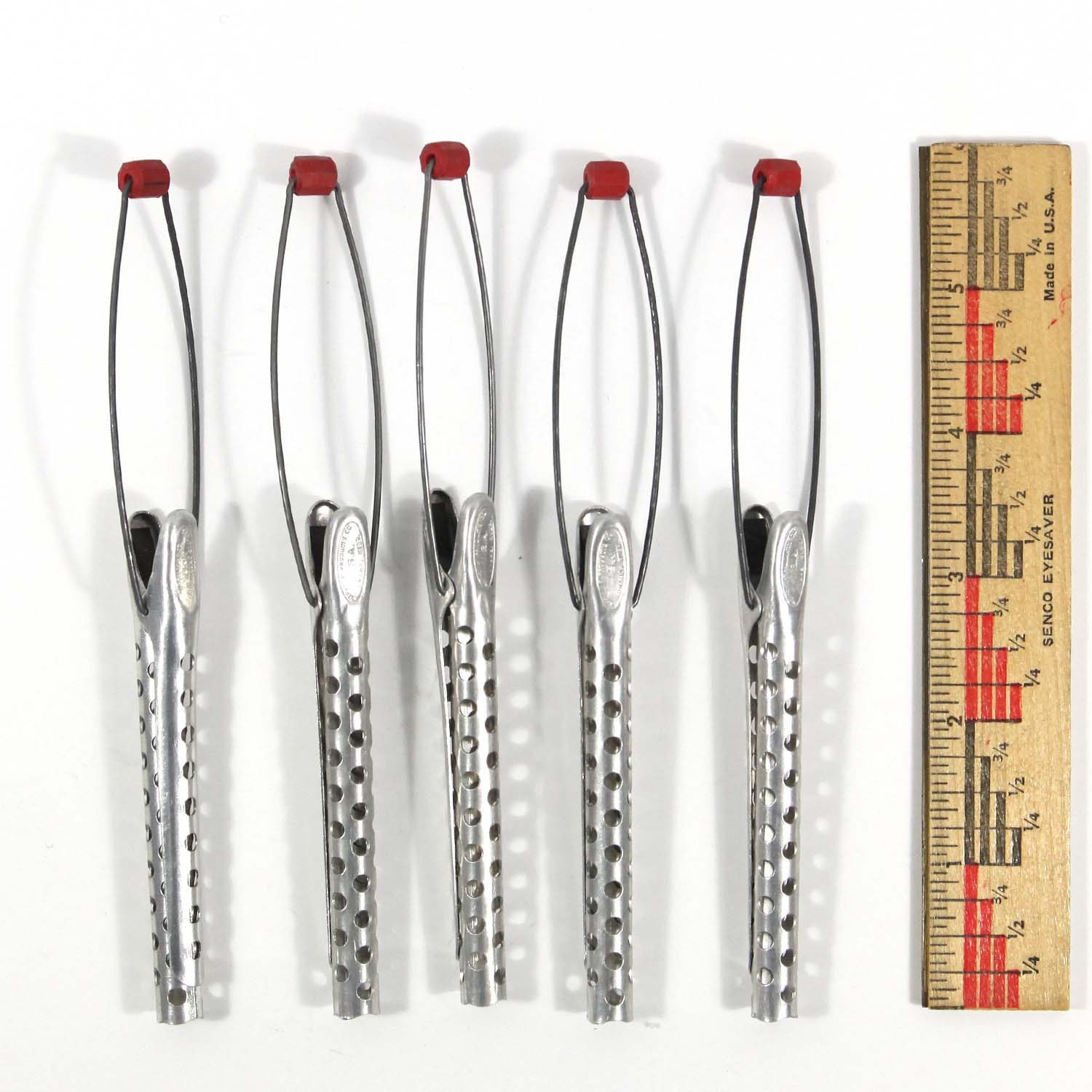 Vintage Metal Curlers Set of 5 Tip Top Metal by AsIRecollect