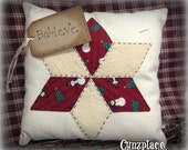 Snowman Red Star  Pillow Tuck