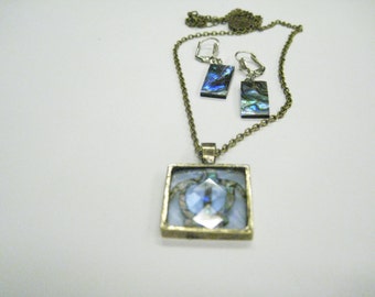 Abalone Necklace and Earrings Set