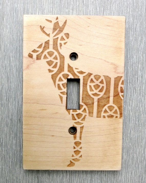 Woodland Animal Deer Light Switch Cover Wood by TinyLittleNest
