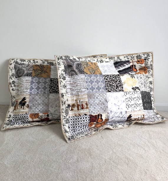 Quilted Pillow Sham King w/ Quilt Binding by KimsQuiltingStudio