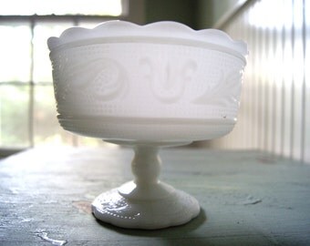 EO Brody Milk Glass Compote Dish